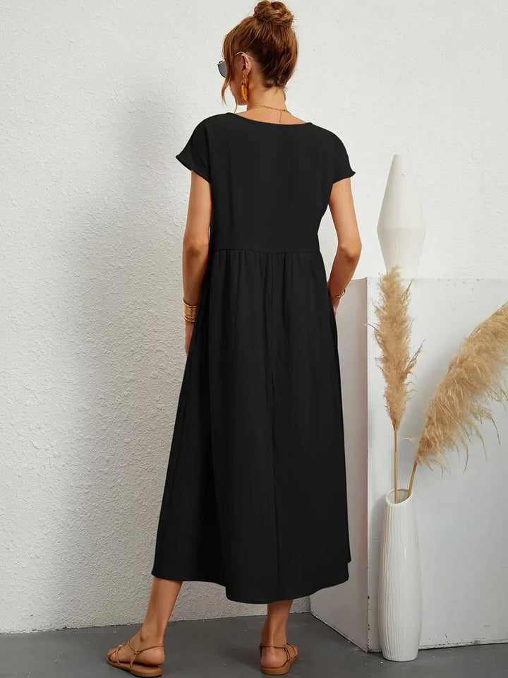 Gabrielle™ | Timeless elegance fluid midi dress