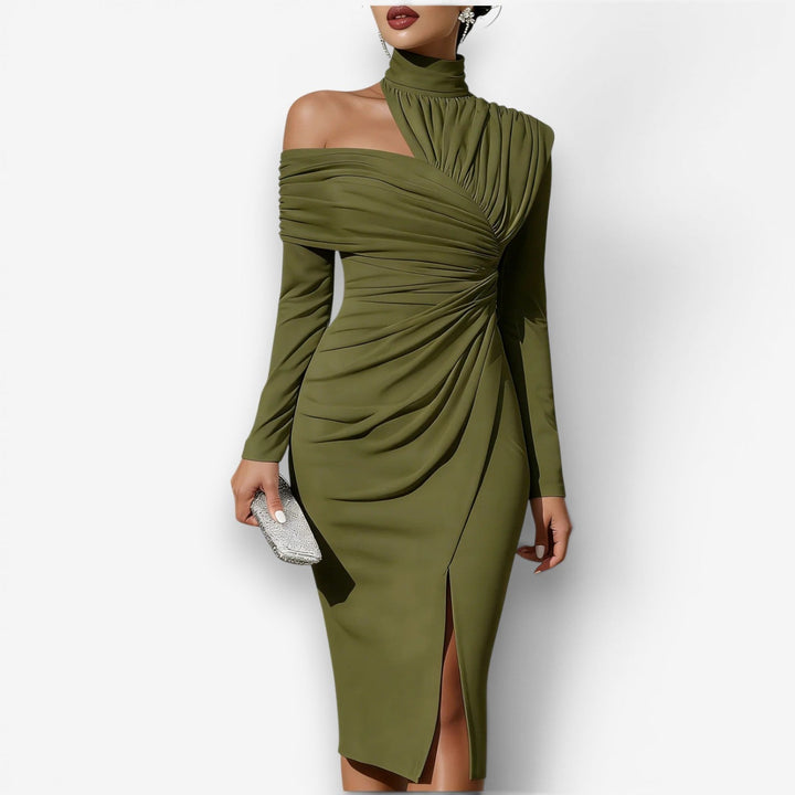 Queenie™ Wrap midi dress