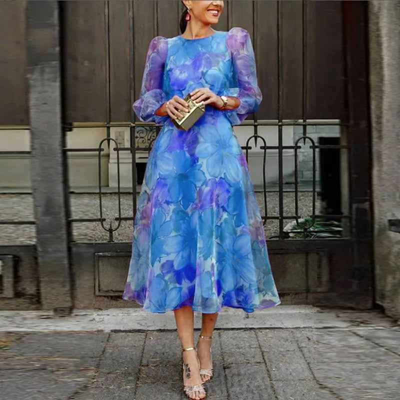 Rosalind | The Floral Organza Midi Dress