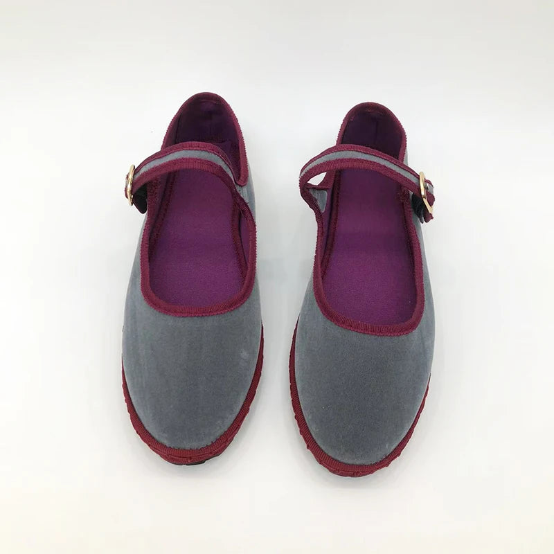 Simone | The Contrast-Trim Mary Jane Flat