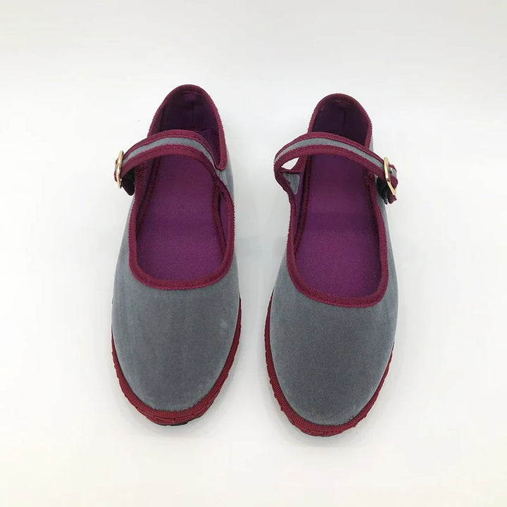 Simone | The Contrast-Trim Mary Jane Flat