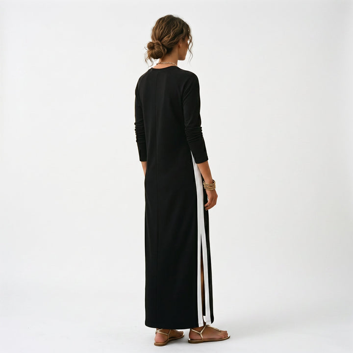Sophia - Chic White Maxi Dress With Button-Down Collar
