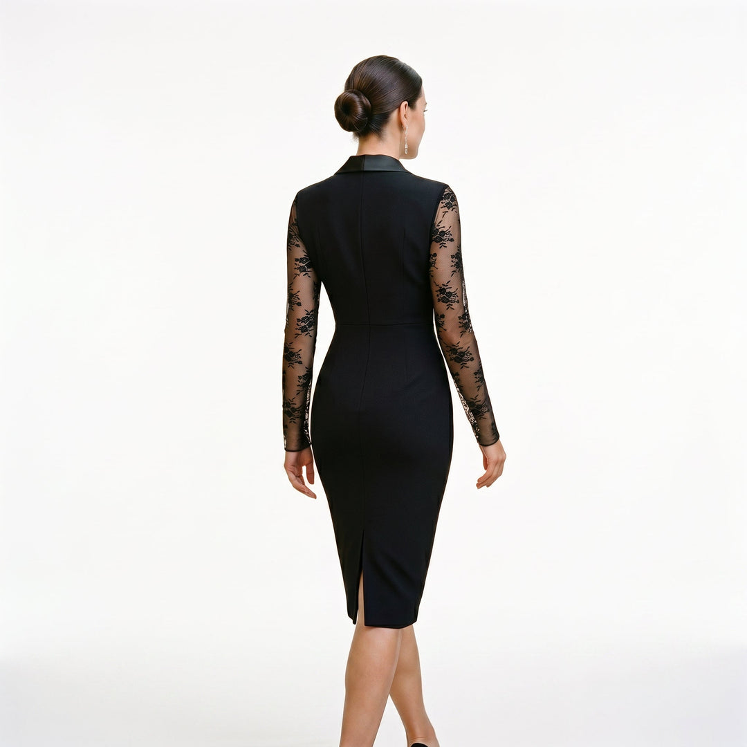 Elda - Elegant Black Lace Cocktail Dress