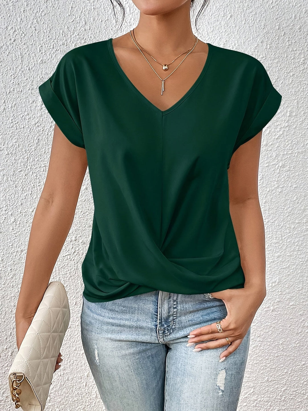 The Sophia Blouse — Flowing V-Neck in Lightweight fabric