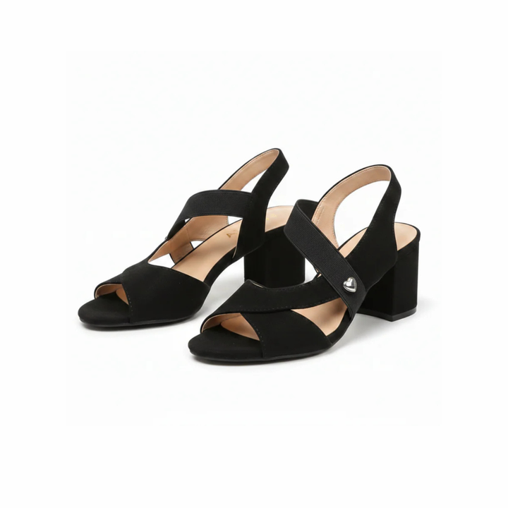 Elara | Cross Strap Comfort Heels