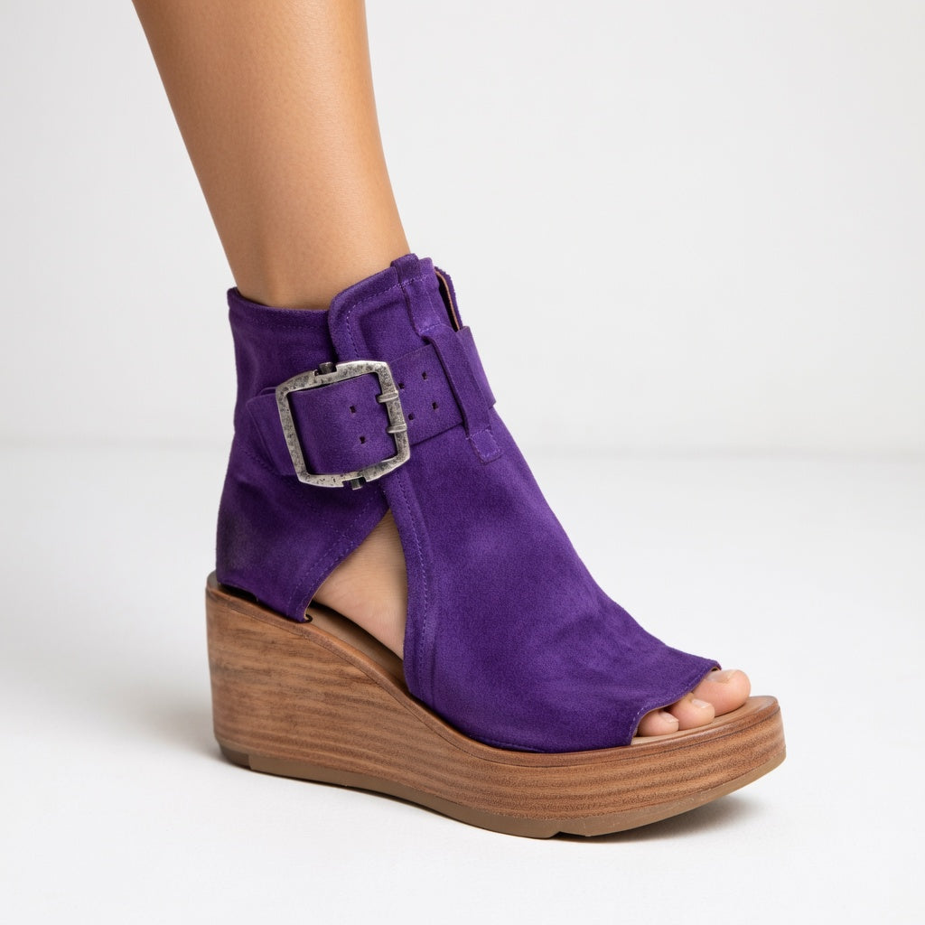 Kate |  Open-toe Wedge Booties in Modern Style