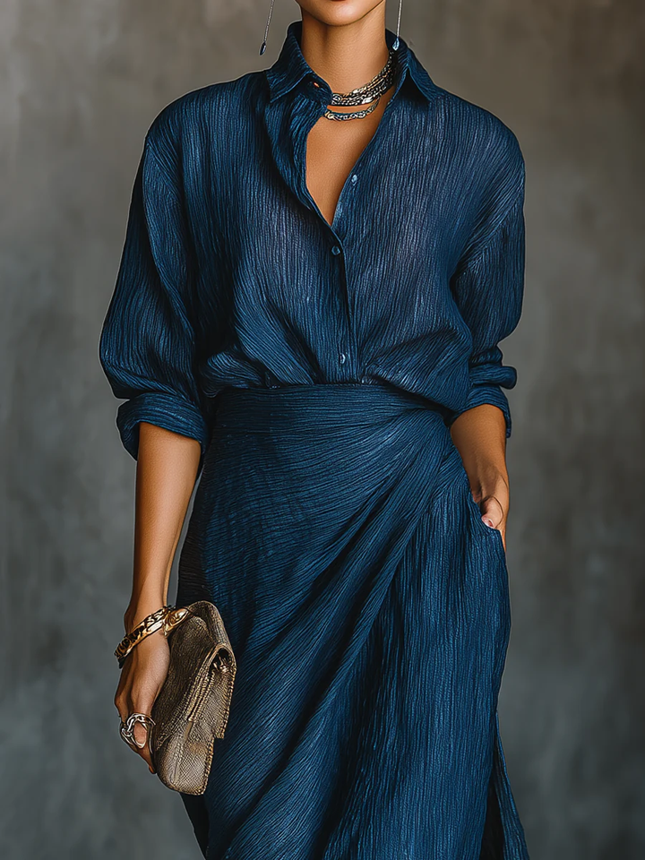 Selena | Elegant Shirt And Long Skirt Set