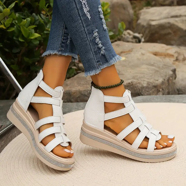 Women's Comfort Sandals with Rhinestone Decoration