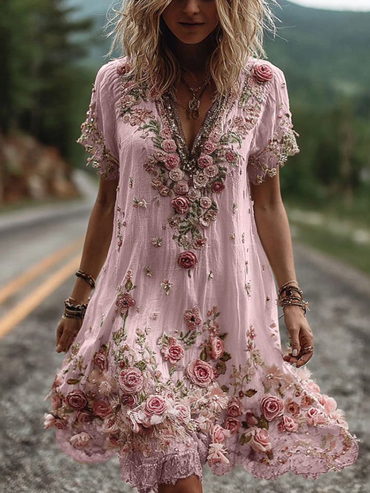 RUBY | BLOSSOM V-NECK DRESS