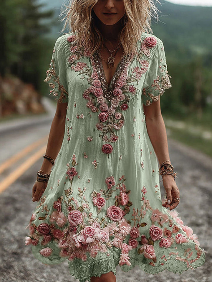 RUBY | BLOSSOM V-NECK DRESS