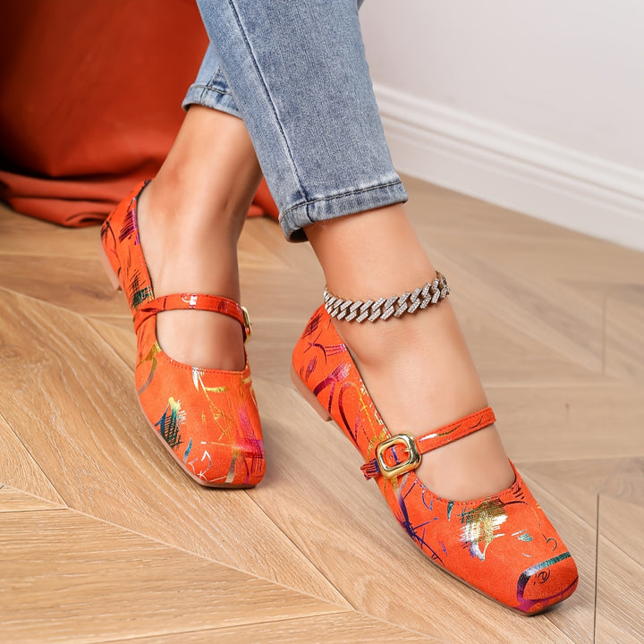 2026 Women'S Fashion New Spring Autumn Vintage Square Toe Mary Jane Flats, All-Season Versatile Style 2025 New Hot Item Women'S Shoes Buckle, Women Shoes