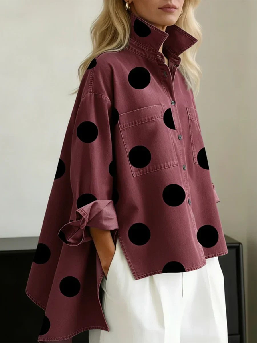 Claire | Polka Dot Button Up