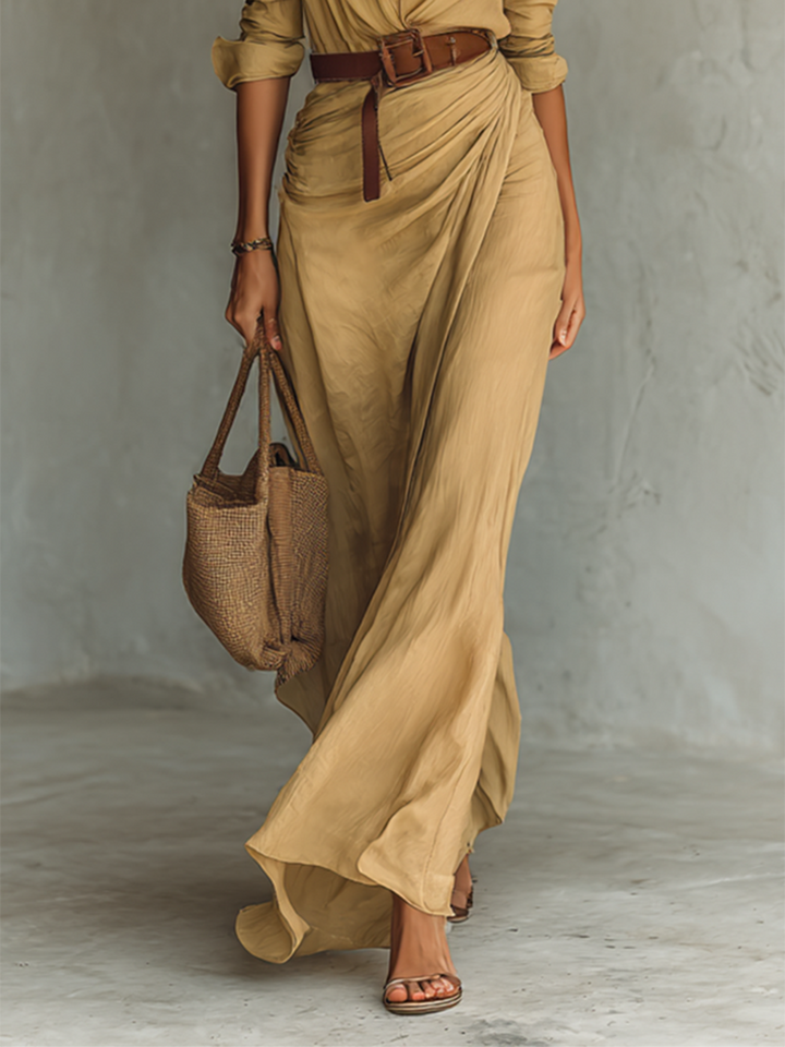Dorothy | Long Sleeve Belted Maxi Dress