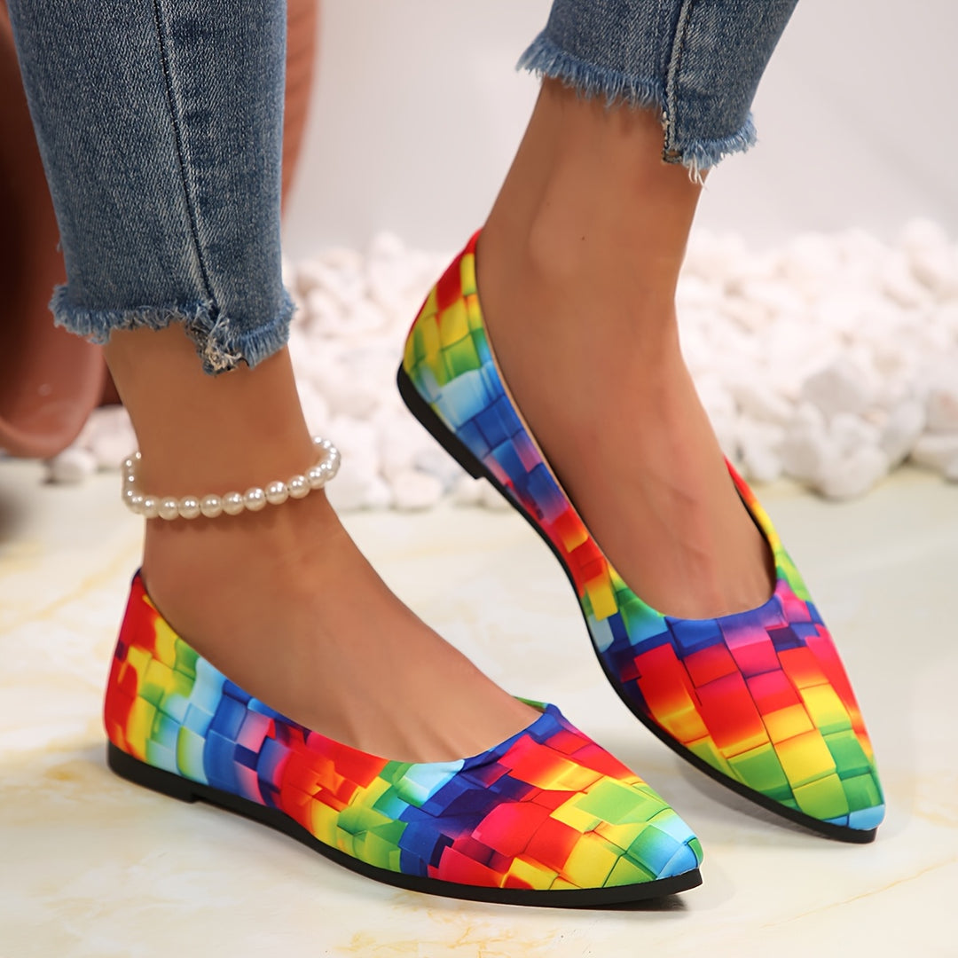 Lola | The Graffiti Print Pointed Flat