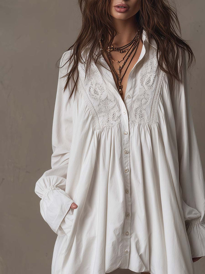 Josephine | The Boho Lace Shirt Dress