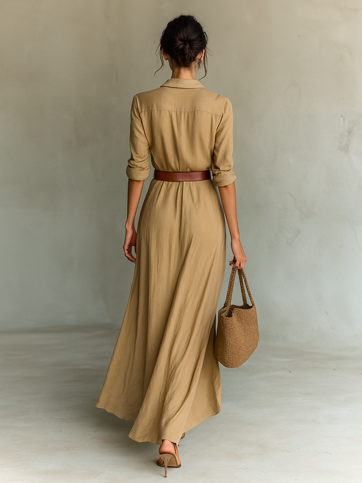 Dorothy | Long Sleeve Belted Maxi Dress