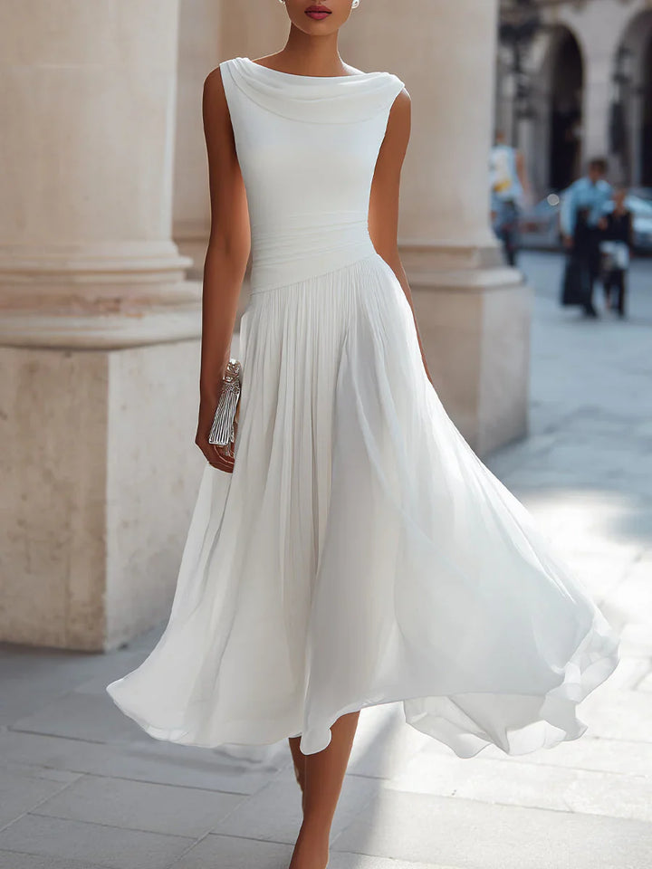 Gwendoline | Midi Dress with Draped Neck