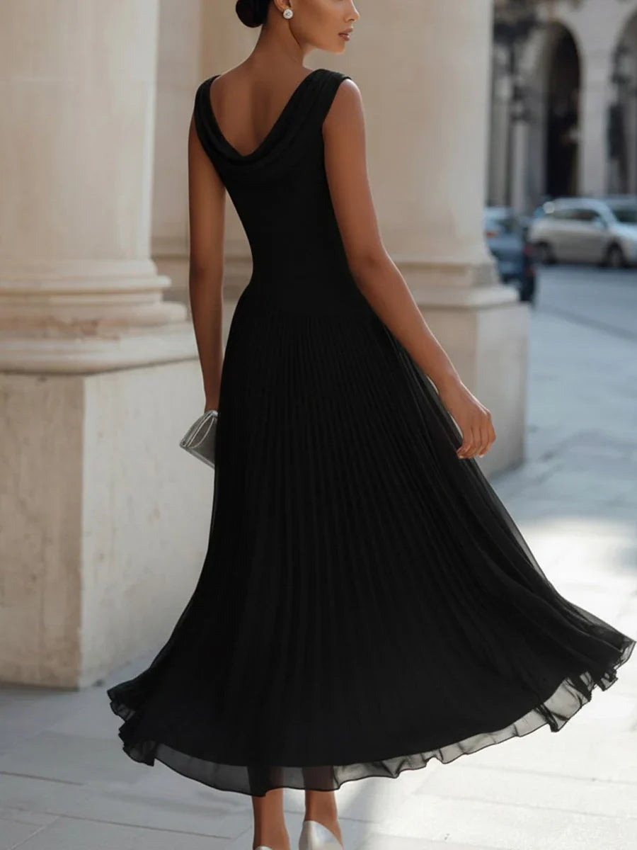 Gwendoline | Midi Dress with Draped Neck