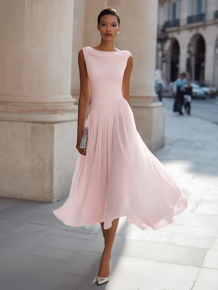 Gwendoline | Midi Dress with Draped Neck