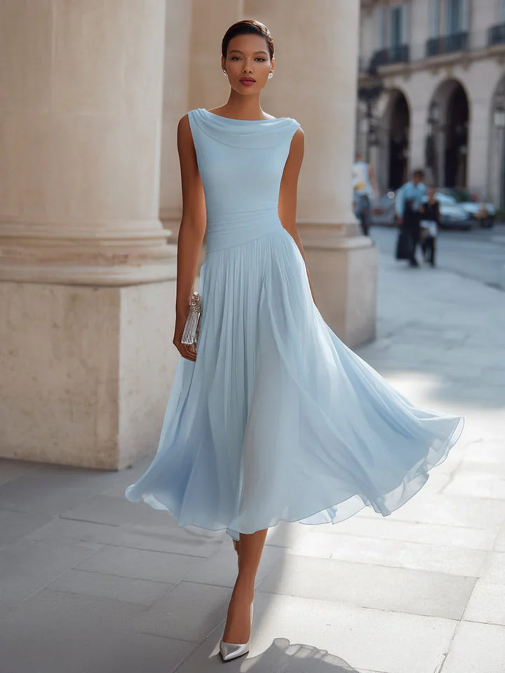 Gwendoline | Midi Dress with Draped Neck