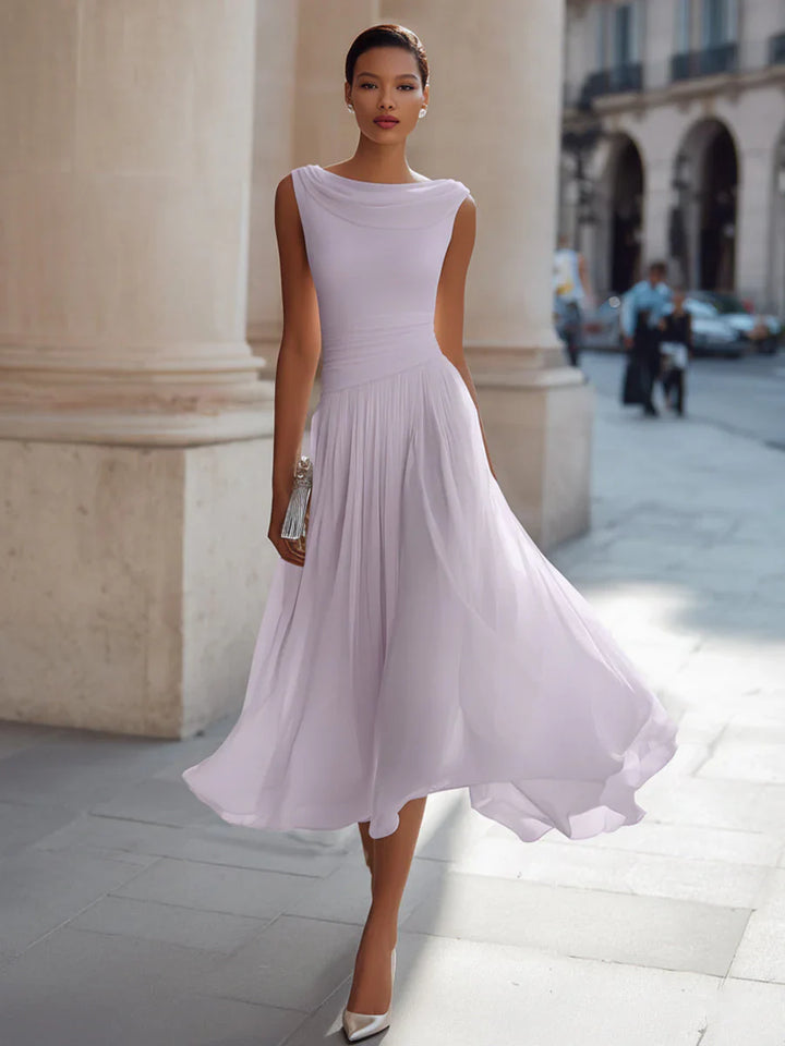 Gwendoline | Midi Dress with Draped Neck