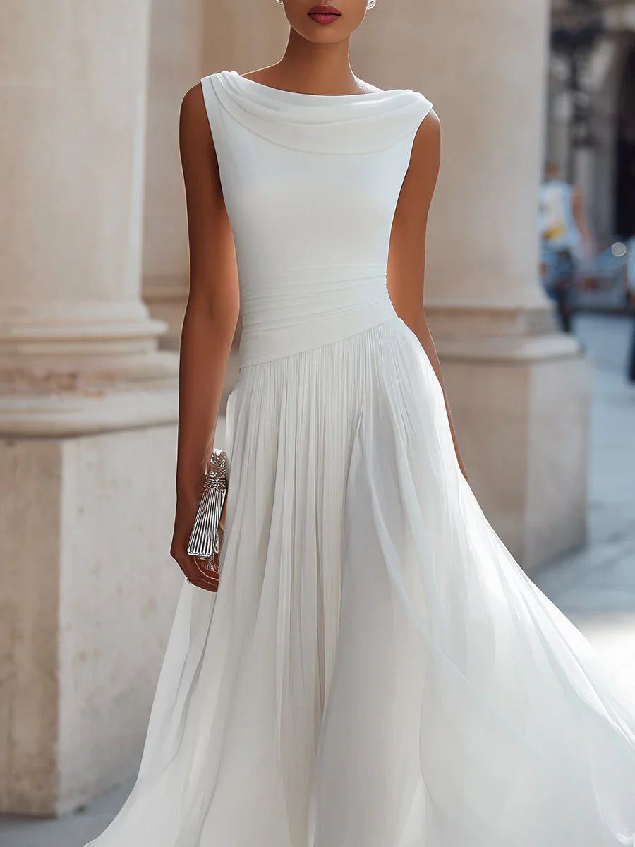 Gwendoline | Midi Dress with Draped Neck