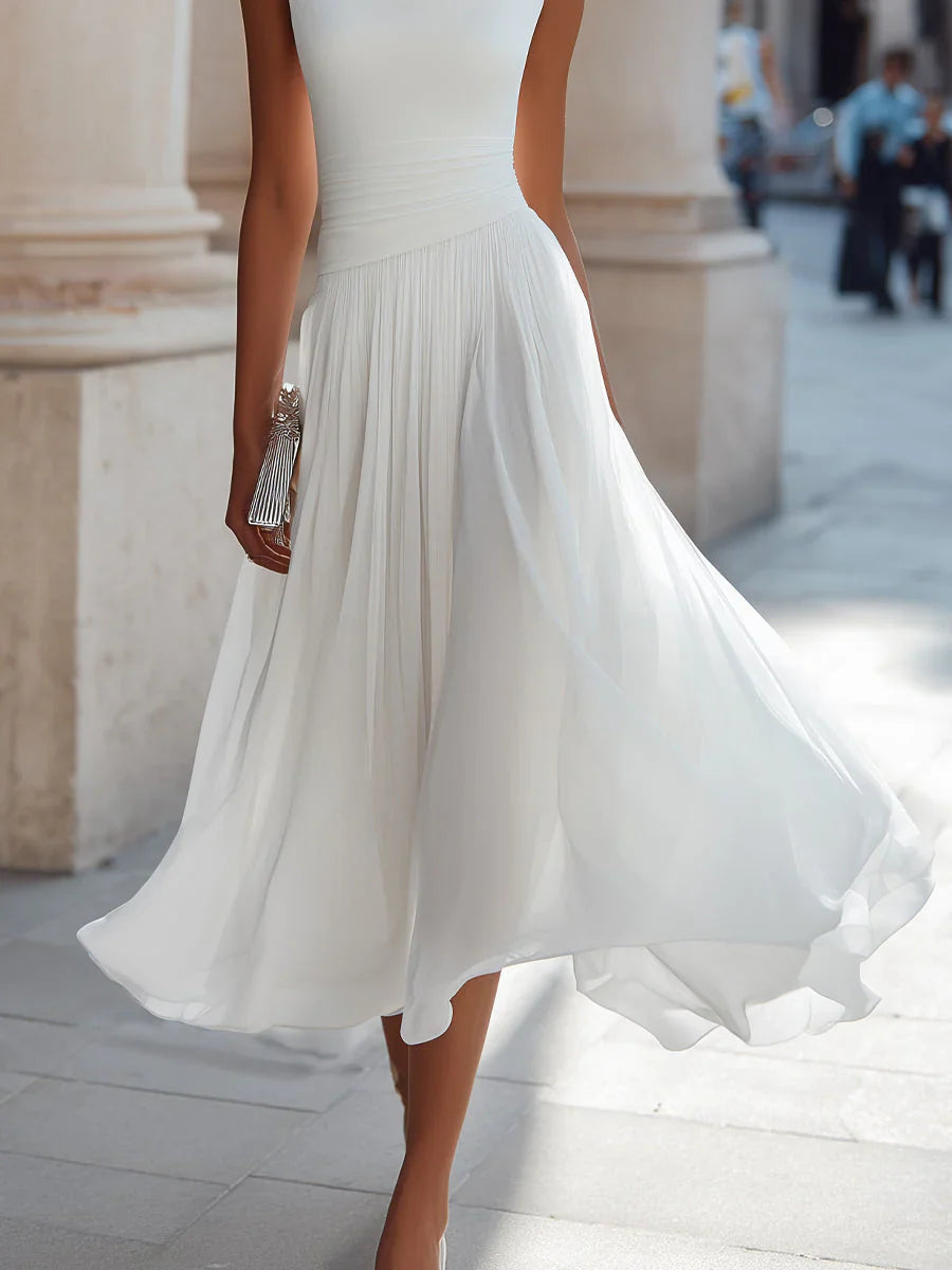 Gwendoline | Midi Dress with Draped Neck