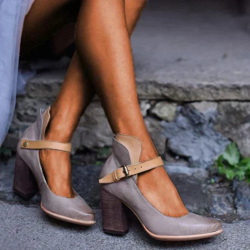 Women's Elegant Heel Sandals with Straps