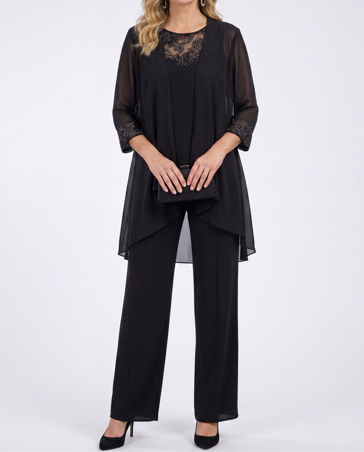 Lillie | Jacket, Top & Wide-Leg Pants Set
