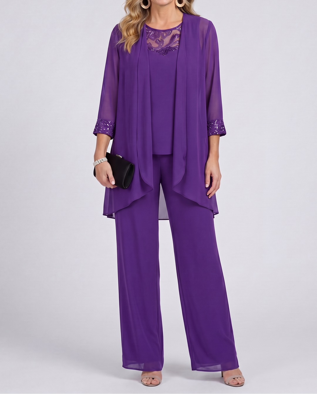 Lillie | Jacket, Top & Wide-Leg Pants Set
