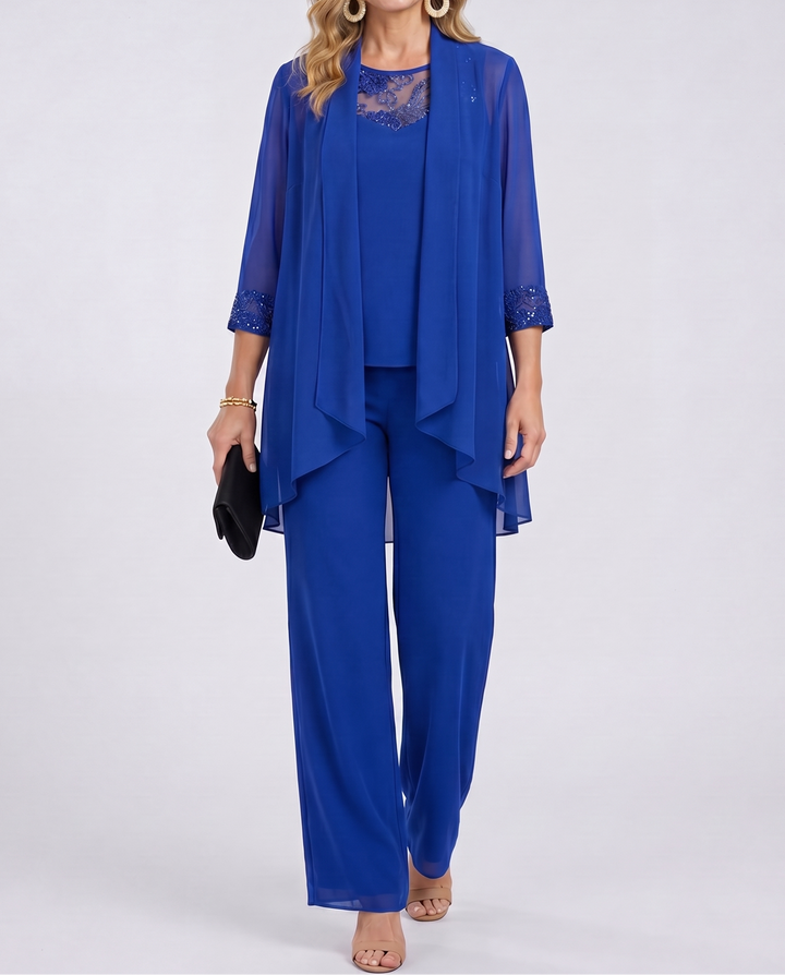 Lillie | Jacket, Top & Wide-Leg Pants Set