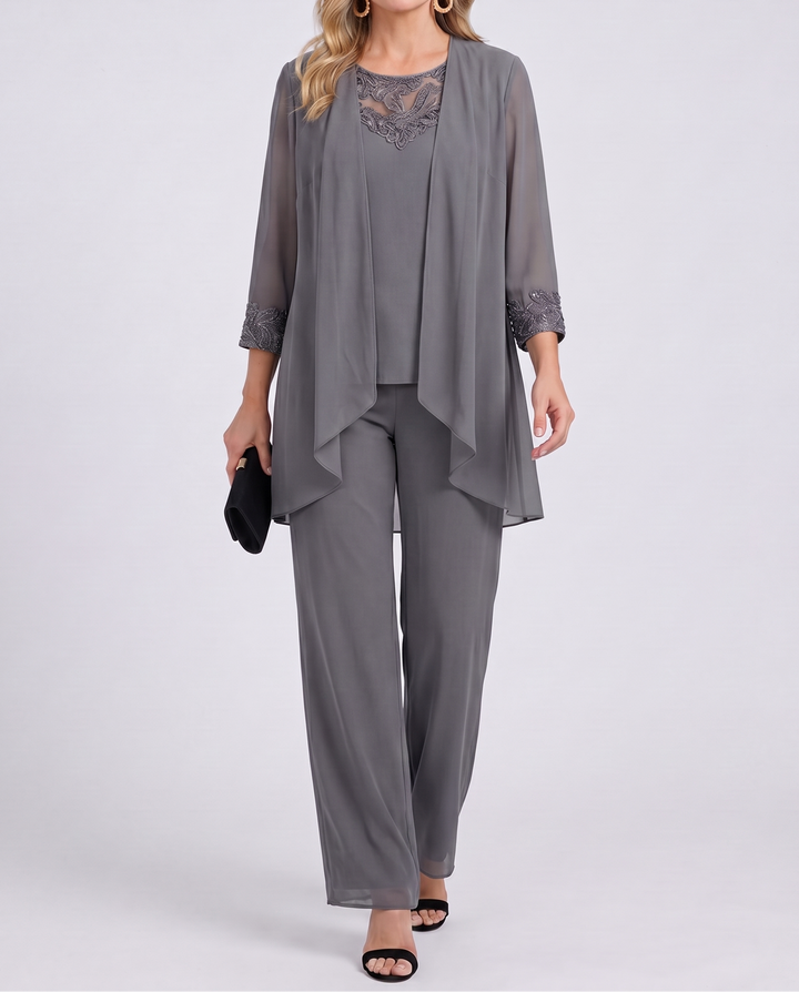 Lillie | Jacket, Top & Wide-Leg Pants Set