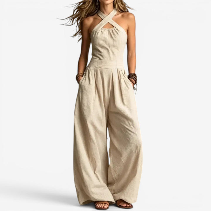 Alennah™ One-piece jumpsuit with crossover neckline