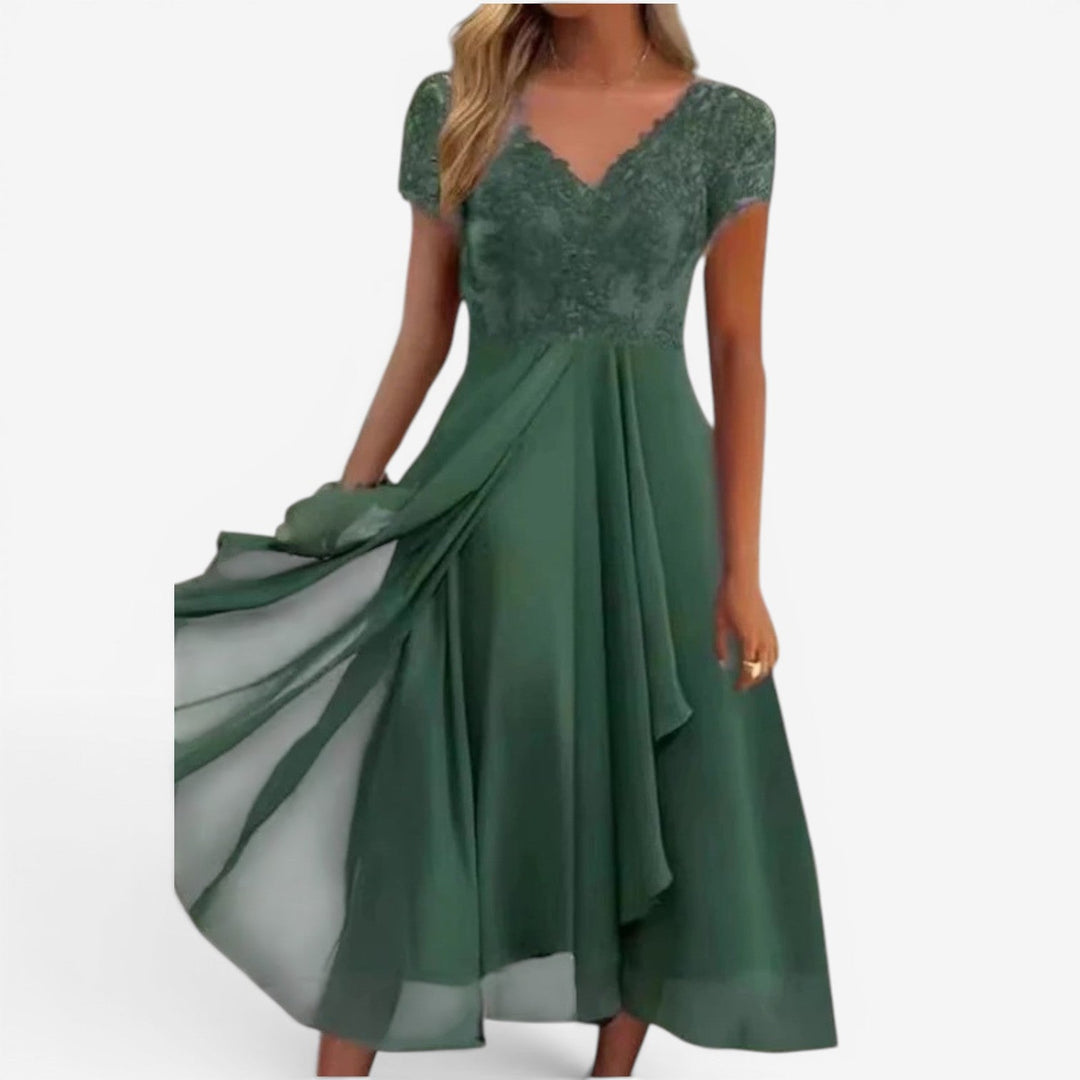 Suzzaine™ Chiffon midi dress