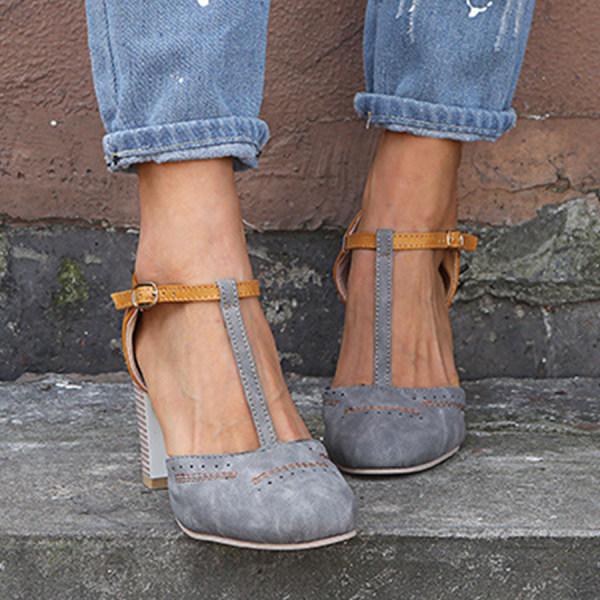 Lisa | Women's T-Strap Block Heel Shoes