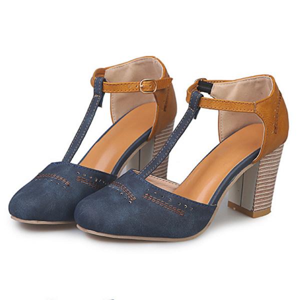 Lisa | Women's T-Strap Block Heel Shoes