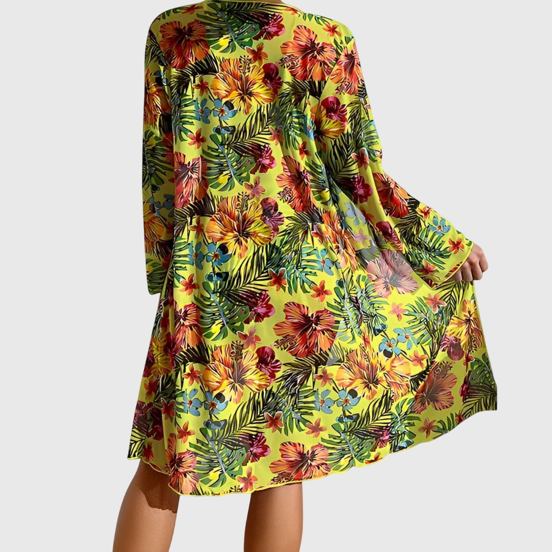 Lois | Floral Print Bikini and Cover Up Set with Halter Neck