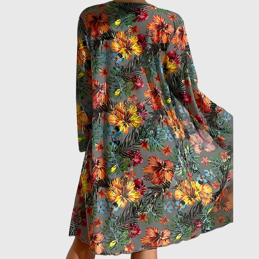 Lois | Floral Print Bikini and Cover Up Set with Halter Neck