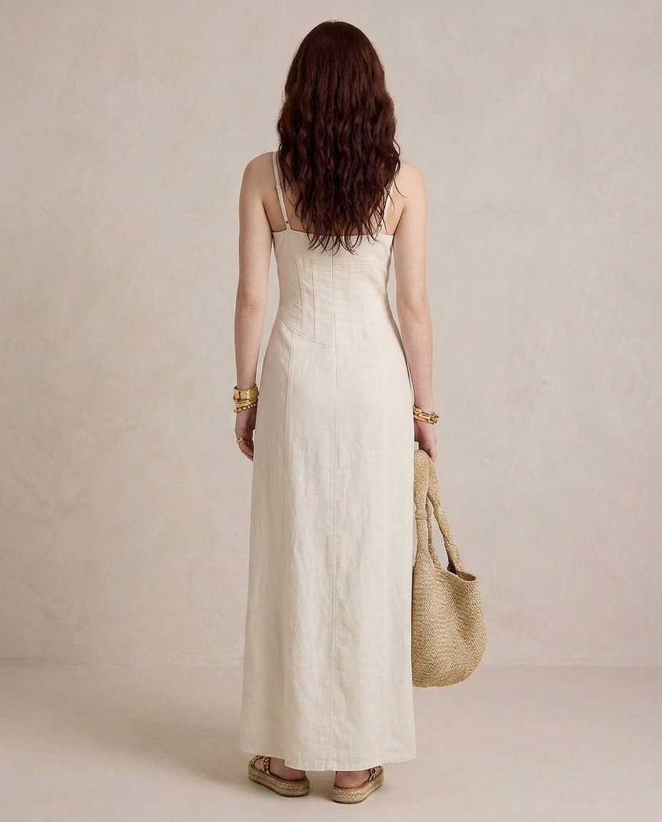 LUCIA | White Maxi Dress with Slit