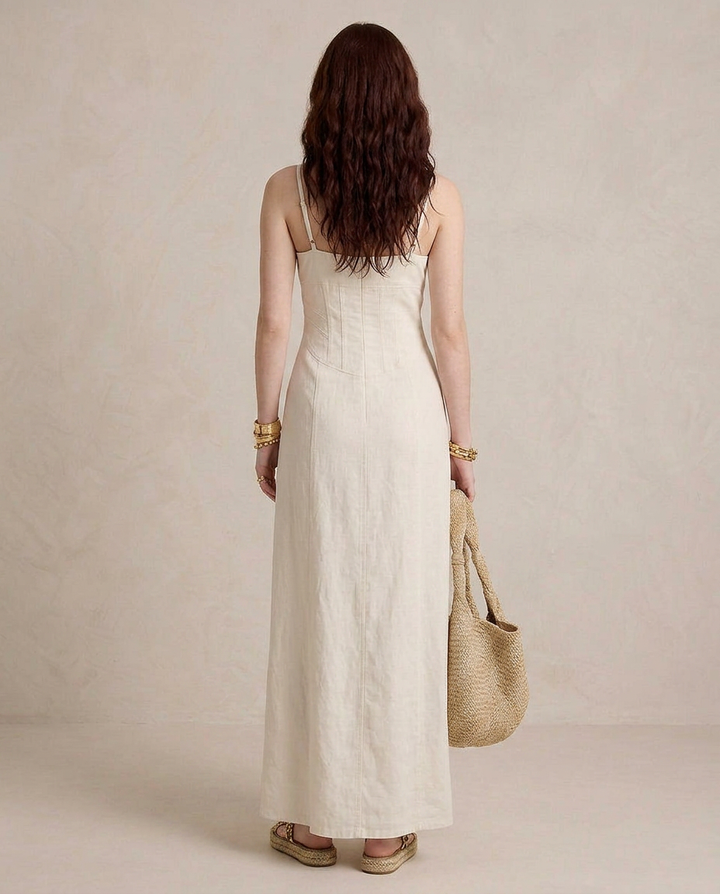 LUCIA | White Maxi Dress with Slit