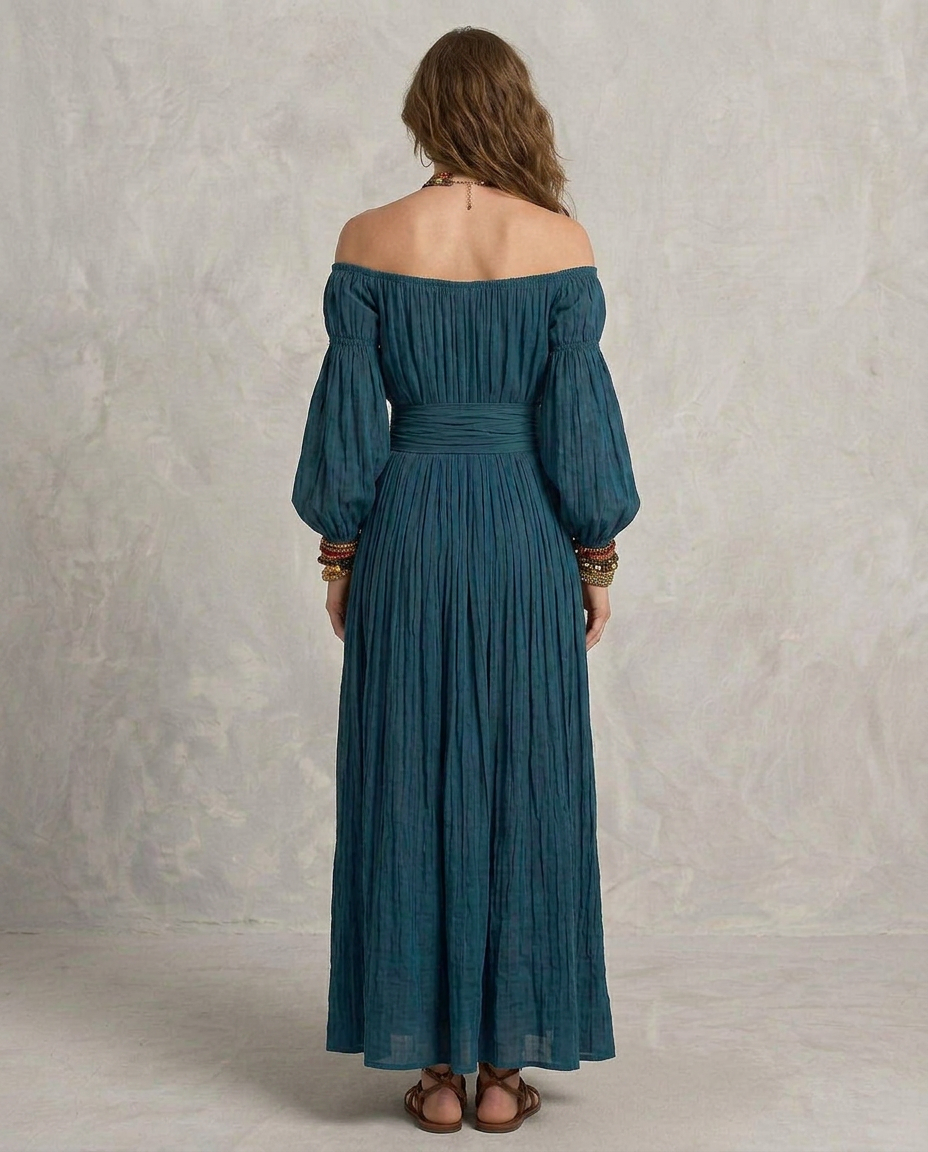 ARIANA | Maxi Dress Off-Shoulder Teal