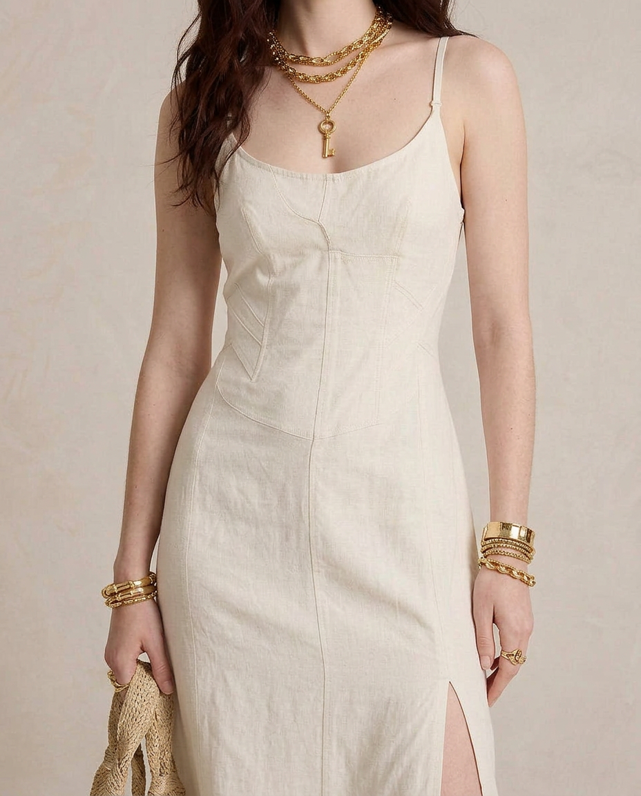 LUCIA | White Maxi Dress with Slit