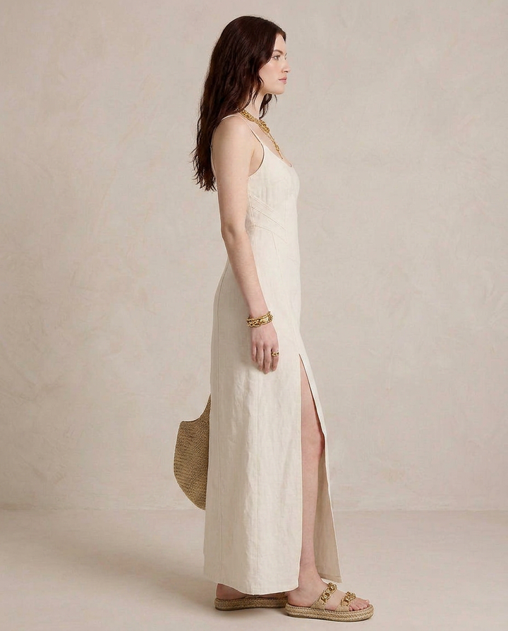 LUCIA | White Maxi Dress with Slit