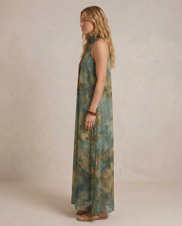 FLORA | Maxi Floral Chiffon Dress Boho