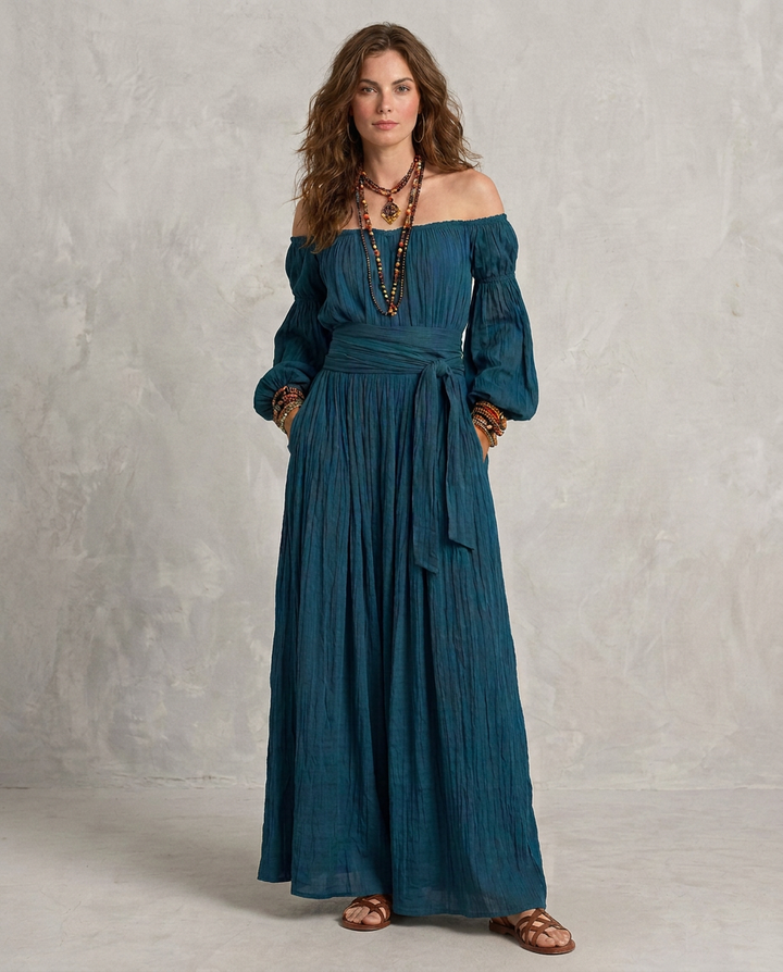 ARIANA | Maxi Dress Off-Shoulder Teal