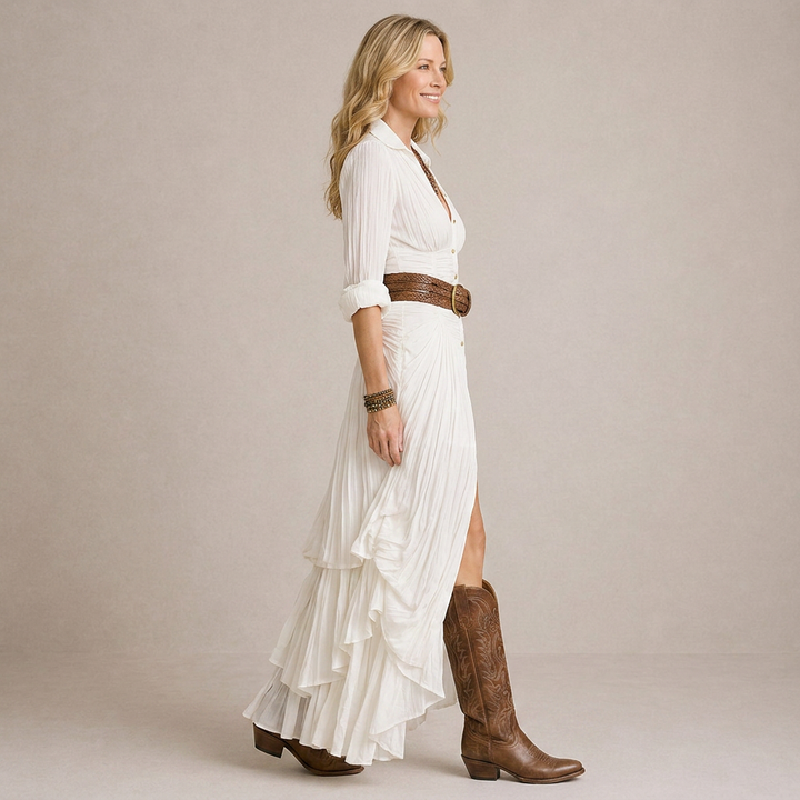 OLIVIA | Long Dress with Collar