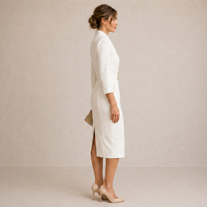 TIVARA | Black Dress with Belt