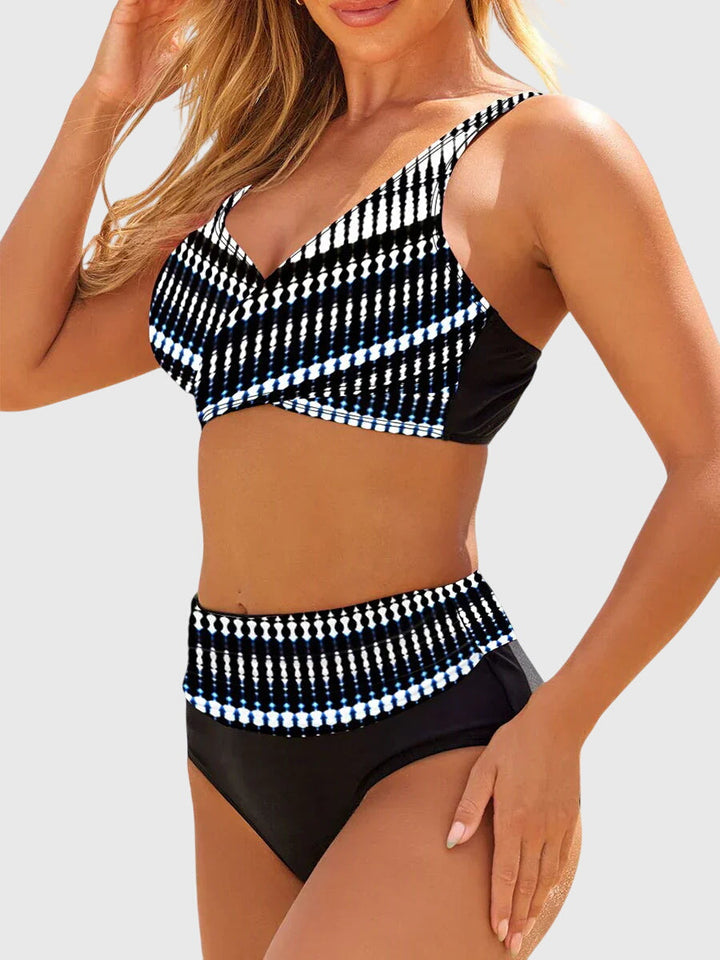 Michelle | High Waisted Bikini with Wrap Front and Wide Waistband