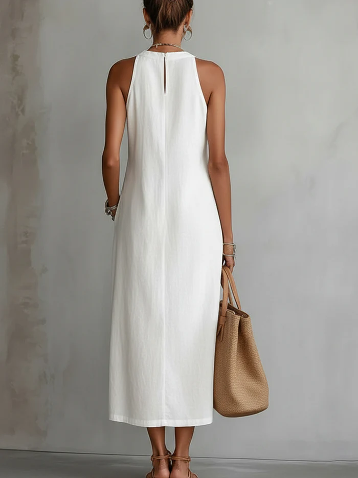 Eleanor | The Lace-Trim Halter Maxi Dress