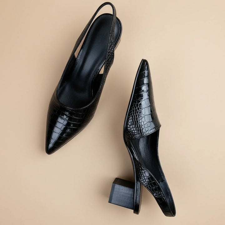 Pointed | Orthopedic Block Heel Slingback Heels